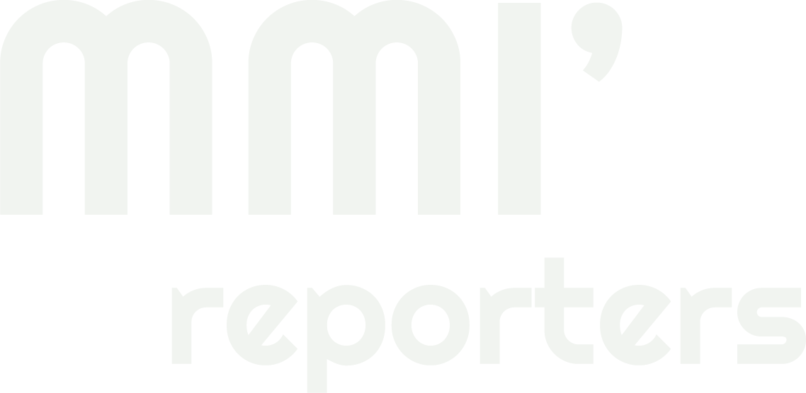 Trois lettres MMI suivies d'une apostrophe puis du mot reporters en dessous.